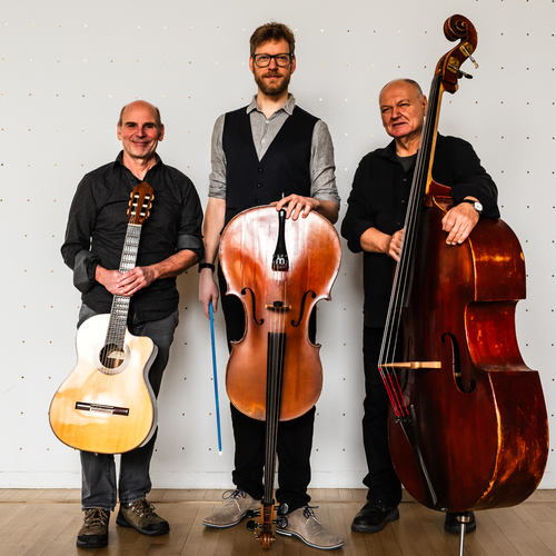 Bild für Beitrag: Kunst aus kleinen Steinen, großer Raumklang | Acoustic String Trio improvisiert im Industriedenkmal